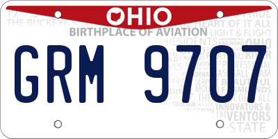 OH license plate GRM9707
