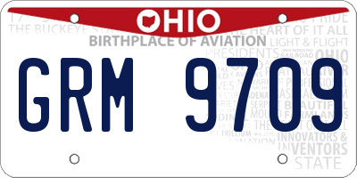 OH license plate GRM9709
