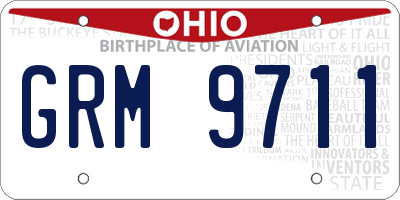 OH license plate GRM9711