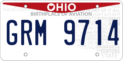 OH license plate GRM9714