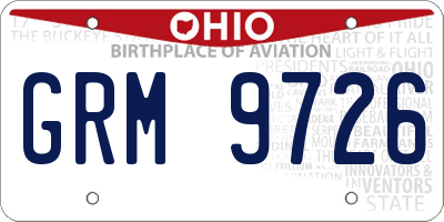 OH license plate GRM9726