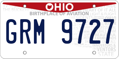 OH license plate GRM9727