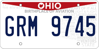 OH license plate GRM9745