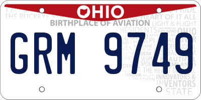 OH license plate GRM9749