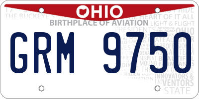 OH license plate GRM9750