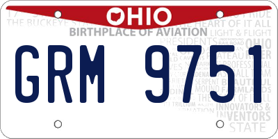 OH license plate GRM9751