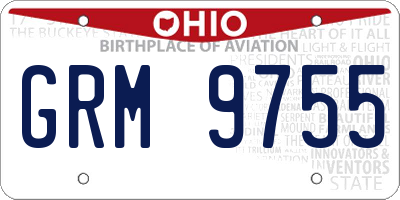 OH license plate GRM9755