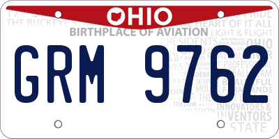 OH license plate GRM9762