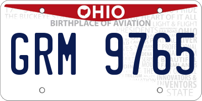 OH license plate GRM9765