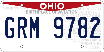 OH license plate GRM9782