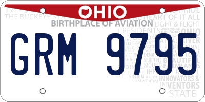 OH license plate GRM9795