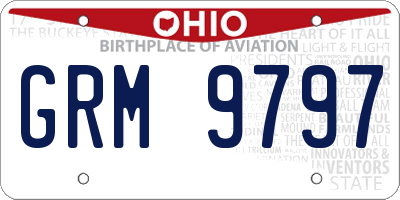 OH license plate GRM9797