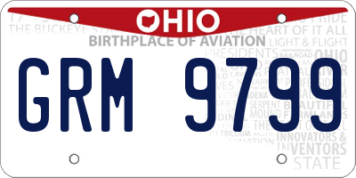 OH license plate GRM9799