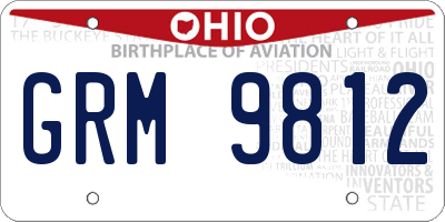 OH license plate GRM9812