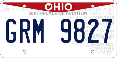 OH license plate GRM9827