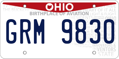 OH license plate GRM9830