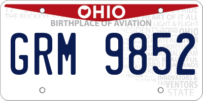 OH license plate GRM9852