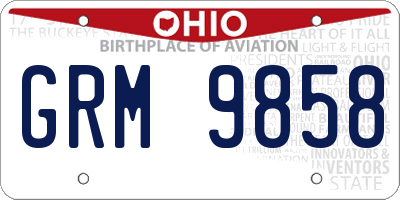 OH license plate GRM9858