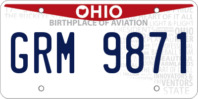 OH license plate GRM9871