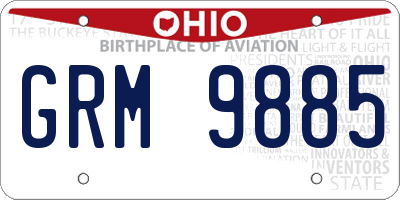 OH license plate GRM9885