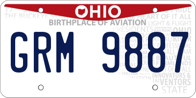 OH license plate GRM9887