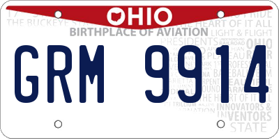 OH license plate GRM9914