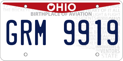 OH license plate GRM9919