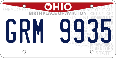 OH license plate GRM9935