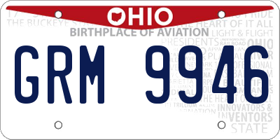 OH license plate GRM9946