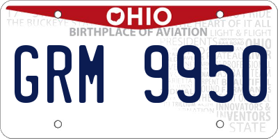 OH license plate GRM9950