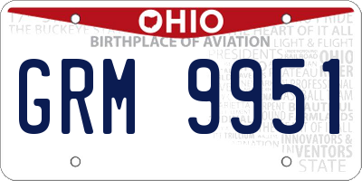 OH license plate GRM9951