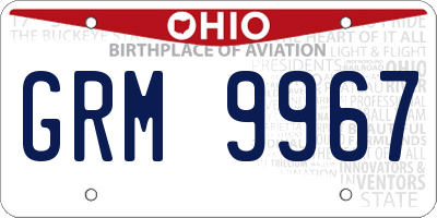 OH license plate GRM9967