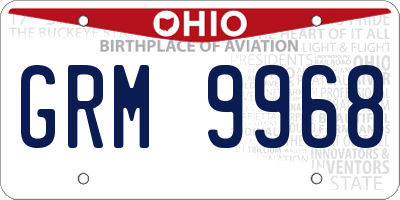 OH license plate GRM9968