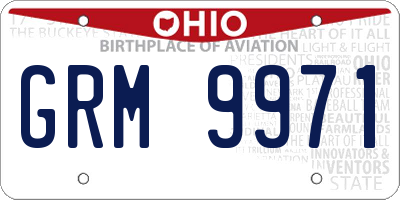OH license plate GRM9971