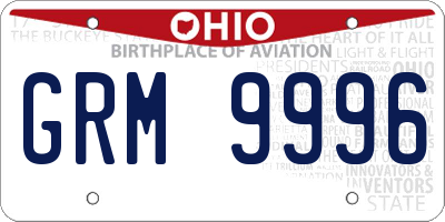 OH license plate GRM9996
