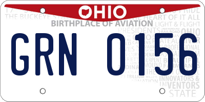OH license plate GRN0156
