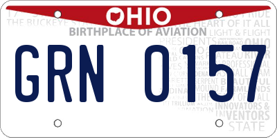 OH license plate GRN0157