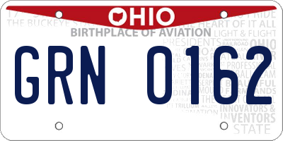 OH license plate GRN0162