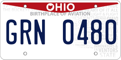 OH license plate GRN0480