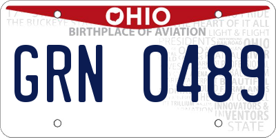 OH license plate GRN0489