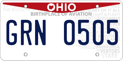 OH license plate GRN0505