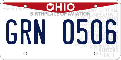 OH license plate GRN0506