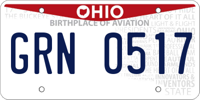 OH license plate GRN0517