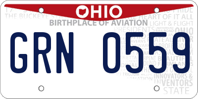OH license plate GRN0559