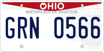 OH license plate GRN0566