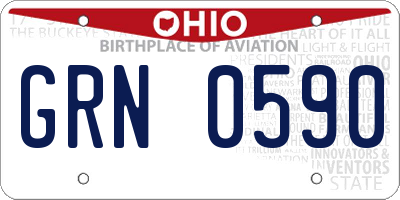 OH license plate GRN0590