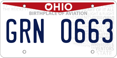 OH license plate GRN0663
