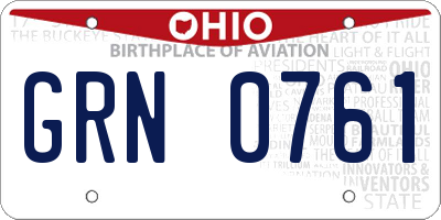 OH license plate GRN0761