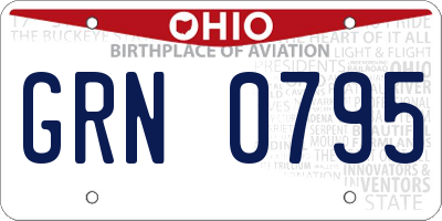 OH license plate GRN0795
