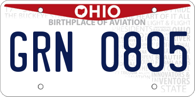 OH license plate GRN0895